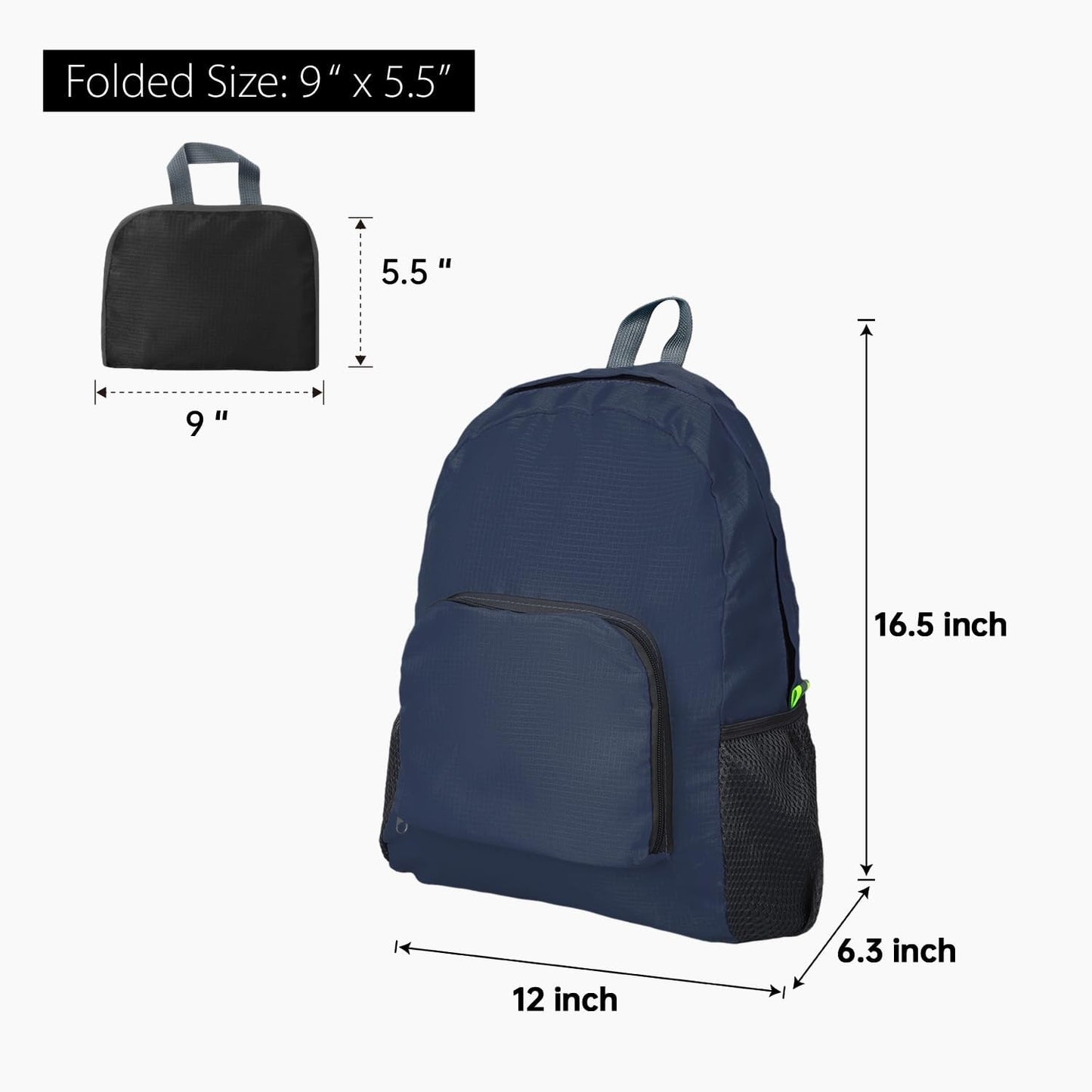 Lightweight Hiking Backpack, Ultralight Waterproof Foldable Travel Bag for Women and Men (Navy Blue)