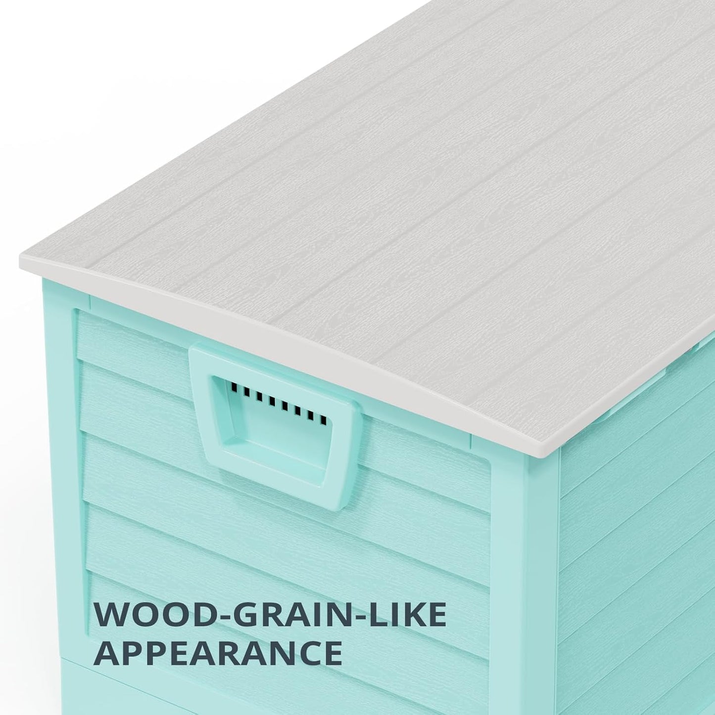 Foldable 75 Gallon Outdoor Storage Box, Plastic Storage Containers with Lid, Patio Deck Box Furniture for Garden, Pool, Balcony, Yard (Green)