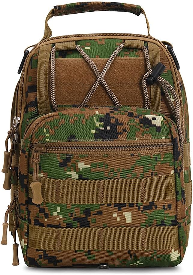 Tactical Backpack, Waterproof Military Cross-body Sling Shoulder Backpack Chest Bag for Outdoor Every Day Carry Camouflage A