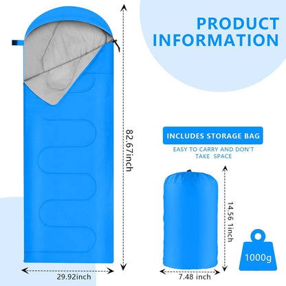 Camping Sleeping Bags for Adults Kids Waterproof Lightweight Sleeping Bag for Cold Weather or Warm Backpacking Hiking Mountaineering Indoor Outdoor Use