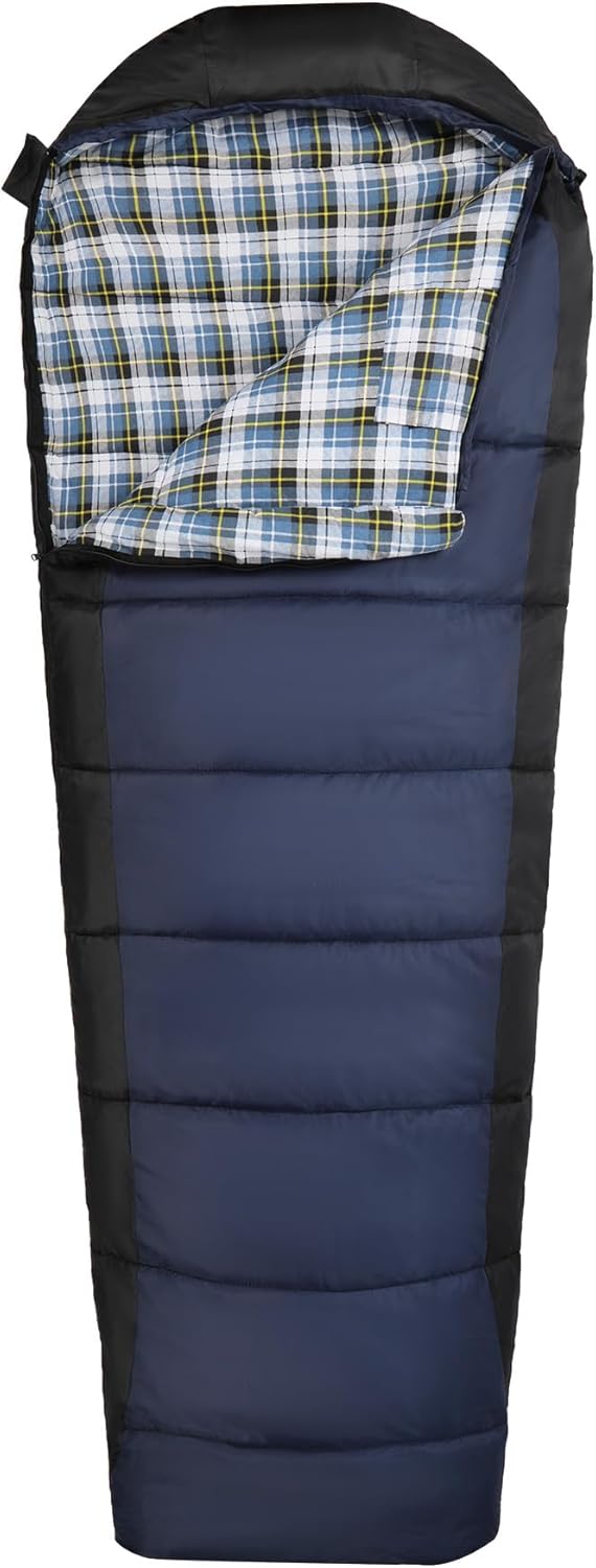 Cold Weather Mummy Sleeping Bag, Warm Flannel Cotton Sleeping Bag, 2 lbs/ 4 lbs Filling