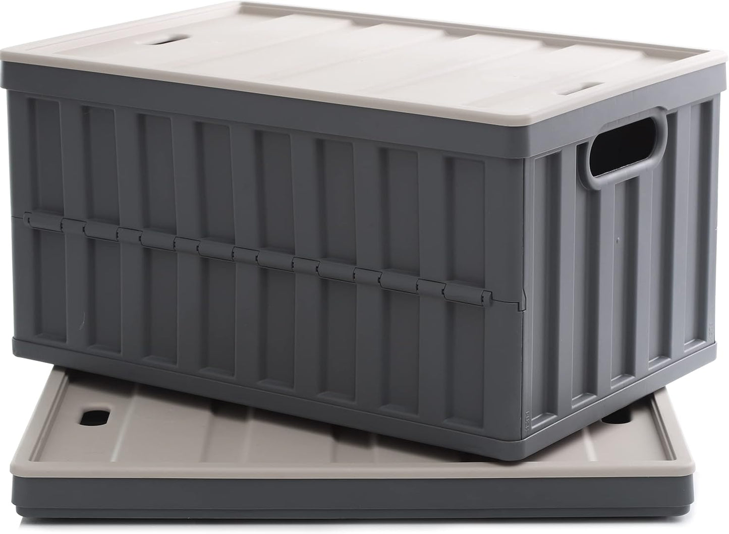 64L Collapsible Storage Bins with Lids Plastic Storage Containers for Organizing Stackable Storage Box Large Heavy Duty Utility Crates, 2 Packs