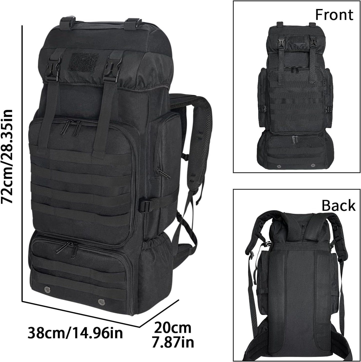 80L 100 liters Hiking Backpack Camping Rucksack, Men Outdoor Travel Climbing Knapsack Mountaineering Trekking Backpack