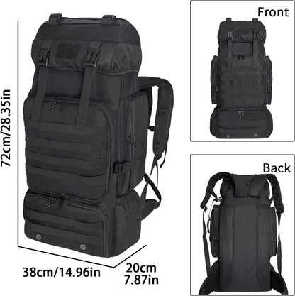 80L 100 liters Hiking Backpack Camping Rucksack, Men Outdoor Travel Climbing Knapsack Mountaineering Trekking Backpack