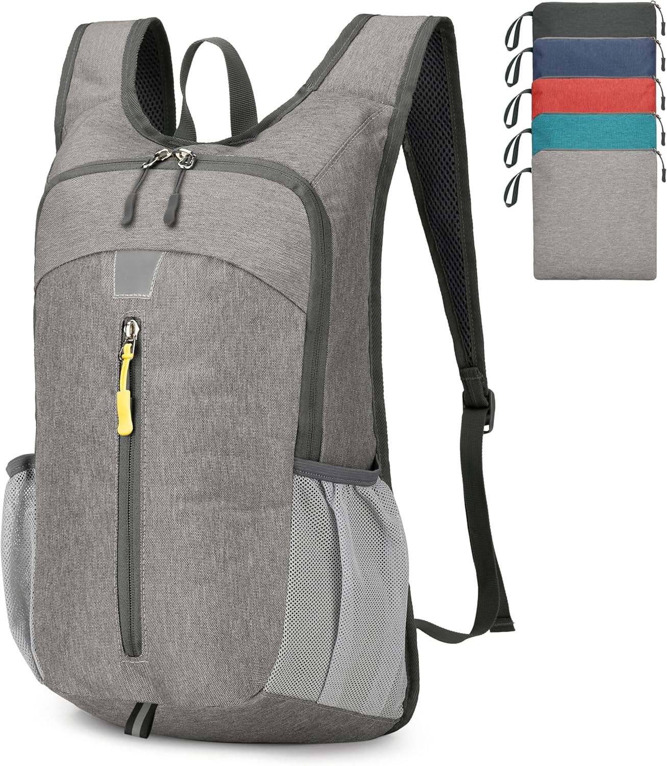 Lightweight Hiking Backpack 20L Foldable Small Travel Hiking Daypack Camping Backpack Water Resistant Packable Outdoor Cycling Back Pack Sports Shoulder Bag for Women Men (Gray)
