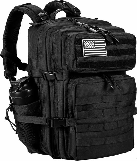 Military Tactical Backpack for Men and Women 45L Army 3 Days Assault Pack Bag Large Rucksack with  System - Black